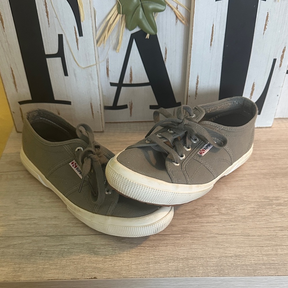 Superga Khaki Canvas Sneakers